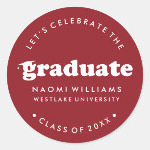 BOLD MODERN RETRO GRADUATE   GRADUATION STICKER