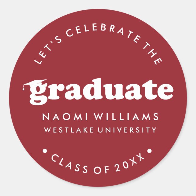BOLD MODERN RETRO GRADUATE | GRADUATION STICKER (Front)
