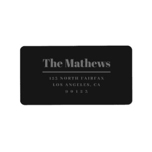 Bold Modern Return Address Dark Grey Label