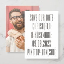 Bold Modern Save The date | Black