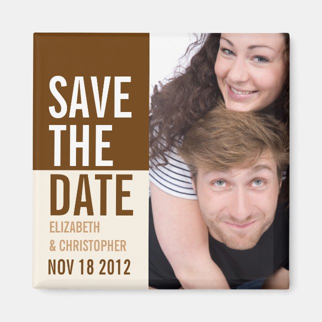 Bold Modern Save the Date Photo Magnet (Front)