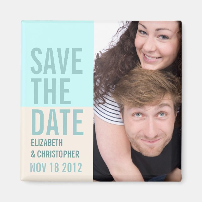 Bold Modern Save the Date Photo Magnet (Front)