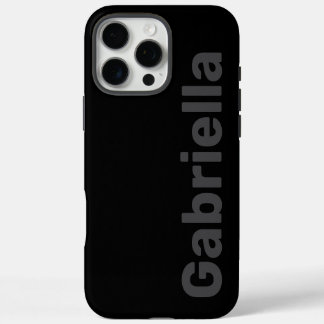 Bold Modern Simple Black & Grey Name iPhone 16 Pro Max Case