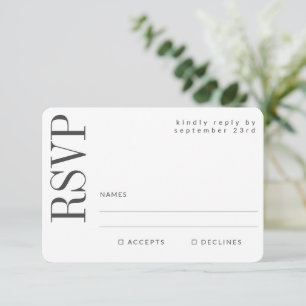 Bold Modern Simple Black White QR Code Website RSVP Card