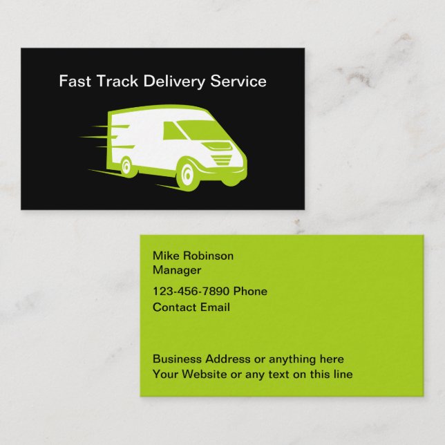 Bold Modern Simple Delivery Business Cards (Front/Back)
