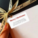 Bold Modern Simple Merry Christmas Label<br><div class="desc">Add a festive, modern touch to your holiday mail with this Bold Merry Christmas return address label. Featuring a sleek, minimalist design with “Merry Christmas” in striking bold red typography, this label is perfect for elevating your holiday cards, invitations, and seasonal packages. Simple yet eye-catching, this label adds a pop...</div>