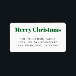 Bold Modern Simple Merry Christmas Label<br><div class="desc">Add a festive, modern touch to your holiday mail with this Bold Merry Christmas return address label. Featuring a sleek, minimalist design with “Merry Christmas” in striking bold red typography, this label is perfect for elevating your holiday cards, invitations, and seasonal packages. Simple yet eye-catching, this label adds a pop...</div>
