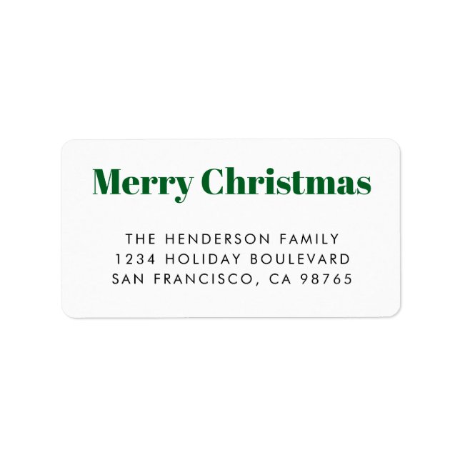 Bold Modern Simple Merry Christmas Label (Front)