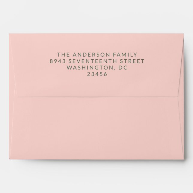 Bold Modern Simple Pink Green Graduation Party  Envelope (Back (Top Flap))