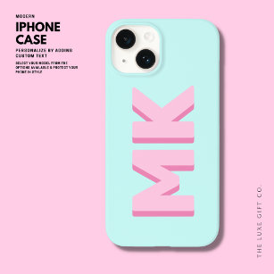 Bold Modern Simple Pink Initials Monogram  Case-Mate iPhone 14 Case