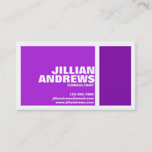 Bold Modern Split Box - Purple Business Card