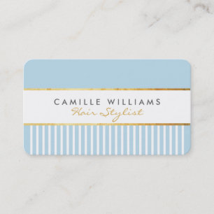 BOLD modern stylish comb design gold duck egg blue Business Card