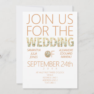 Bold Modern Terracotta Bohemian Greenery Wedding Invitation