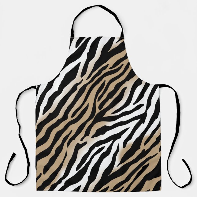 Bold Modern Tribal Zebra Print Apron (Front)