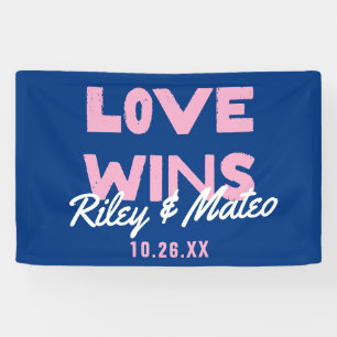 Bold Modern Type Colourful Wedding LOVE WINS Banner