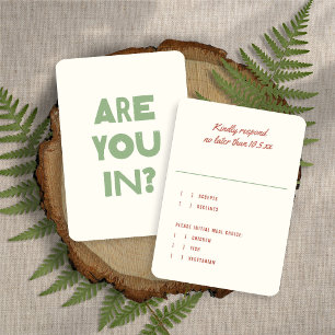 Bold Modern Type Funky Colourful Earth Tone Weddin RSVP Card