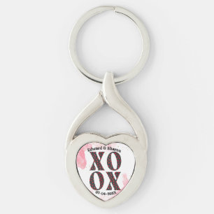 Bold Modern XOXO Happy Valentines Day Gift Key Ring