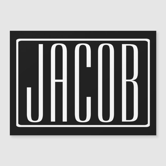 Bold & Modern Your Name or Word | White On Black (Front)