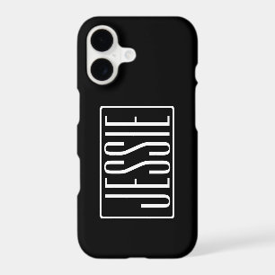 Bold & Modern Your Name or Word White On Black