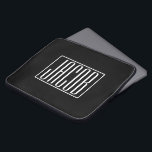 Bold & Modern Your Name or Word | White On Black Laptop Sleeve<br><div class="desc">Bold & modern.</div>