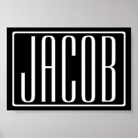 Bold & Modern Your Name or Word | White On Black
