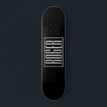 Bold & Modern Your Name or Word | White On Black Skateboard<br><div class="desc">Bold & modern.</div>