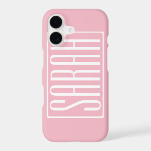 Bold & Modern Your Name or Word White On Pink