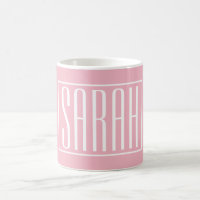 Bold & Modern Your Name or Word | White On Pink