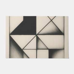 Bold Monochrome Geometric Forms Doormat