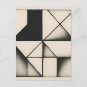 Bold Monochrome Geometric Forms Postcard