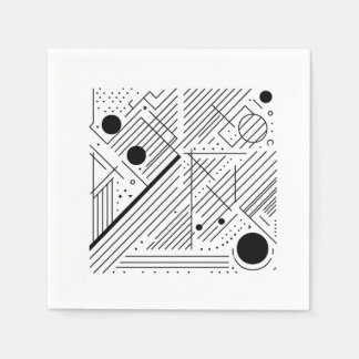 Bold Monochrome Geometry Napkin