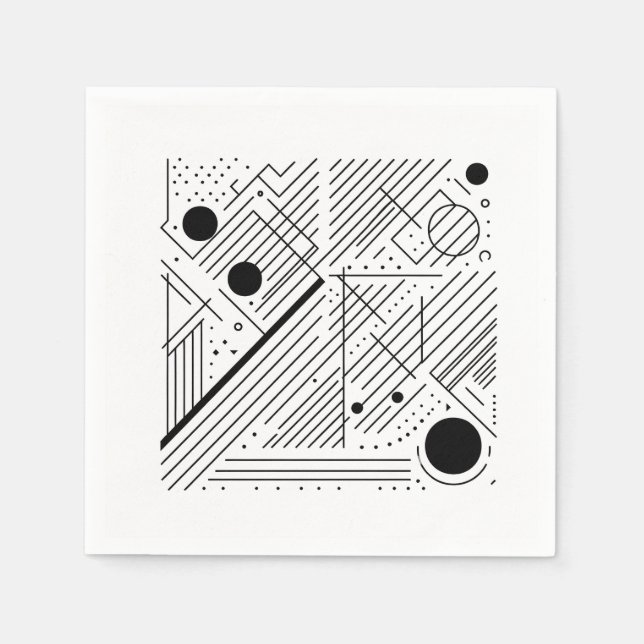 Bold Monochrome Geometry Napkin (Front)