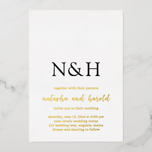 Bold Monogram Black and White Modern Wedding