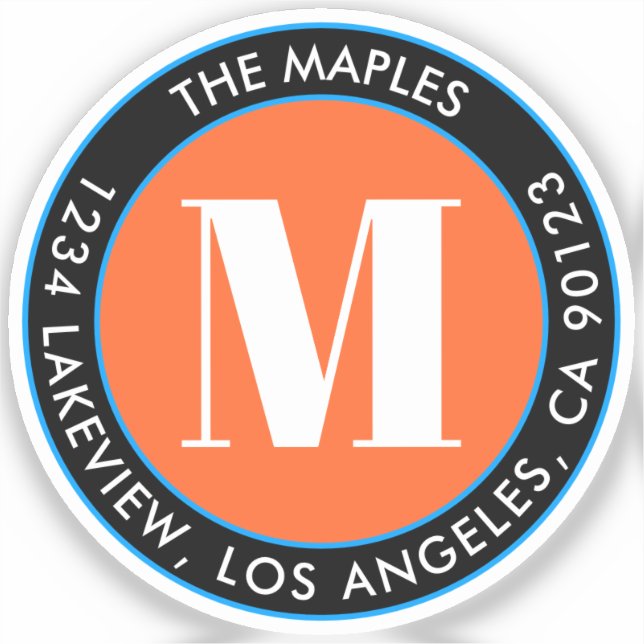 Bold Monogram Black Orange Blue Clear Transparent (Front)