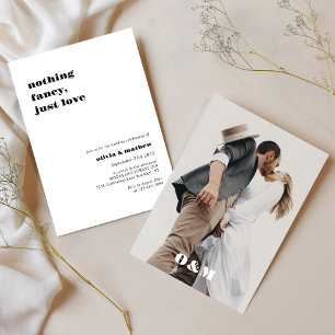 Bold Monogram Casual Photo Wedding Invitation