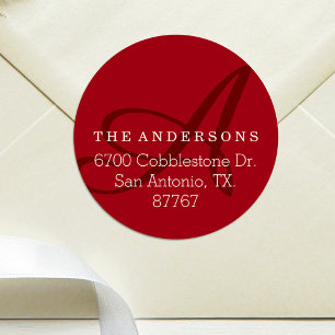 Bold Monogram Cherry Address Label