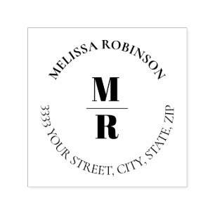 Bold Monogram Chic Circle Text Self-inking Stamp