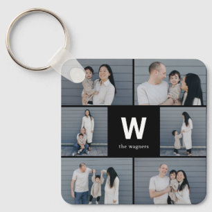 Bold Monogram Editable Colour Custom Photo Keychai Key Ring