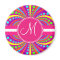 Bold Monogram Funky Pattern Hot Pink Design