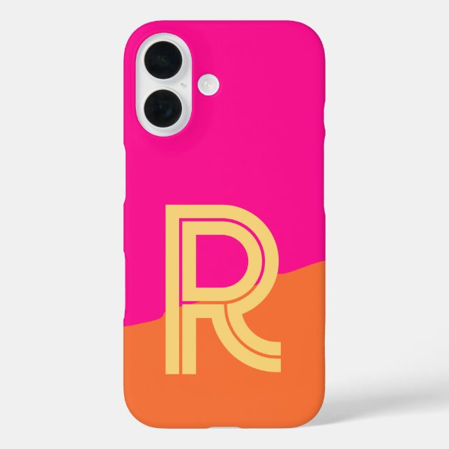 Bold Monogram Hot Pink Orange Case-Mate iPhone Case (Back)