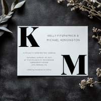 Bold Monogram Initials Modern Minimal Wedding