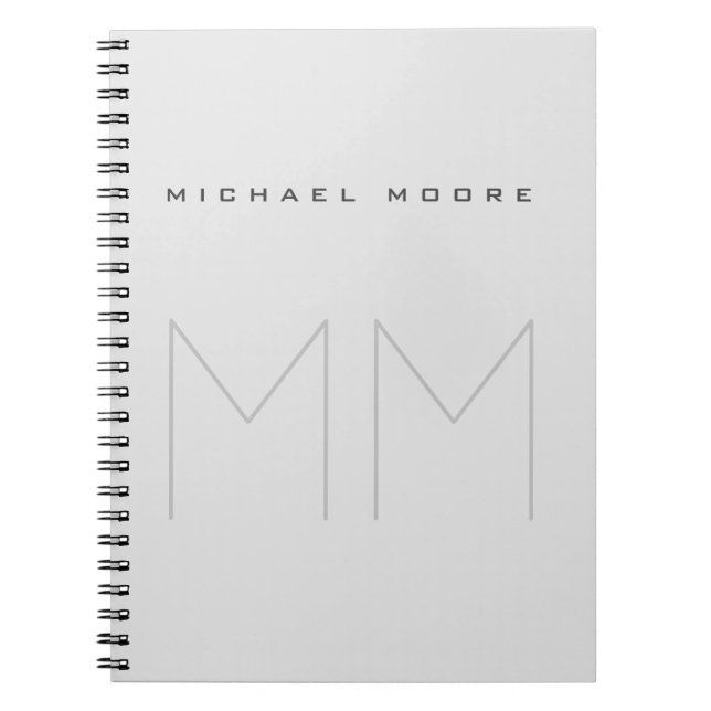 Bold Monogram Name Modern Minimalist Notebook (Front)