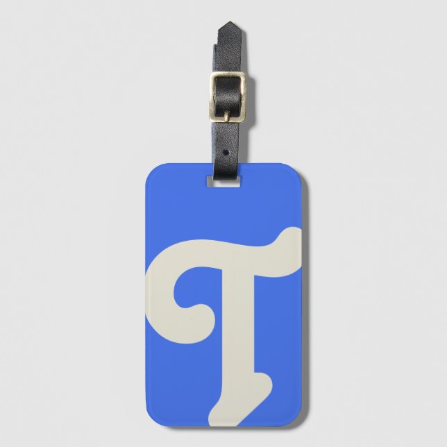 Bold Monogrammed Monogram Initial Bright Blue Luggage Tag (Front Vertical)