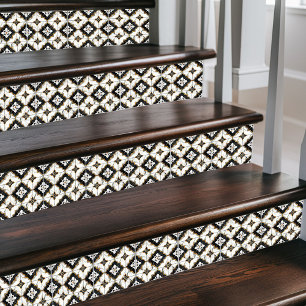 Bold Moroccan Cross – Black & White Patterned Tile