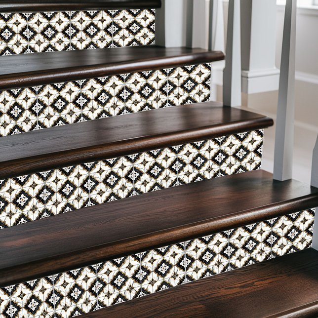 Bold Moroccan Cross – Black & White Patterned Tile (Creator Uploaded)
