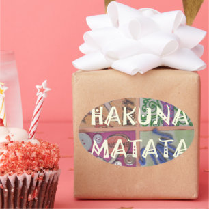 Bold Mosaic Mash-Up: Edgy Pop Art Hakuna Matata  Oval Sticker