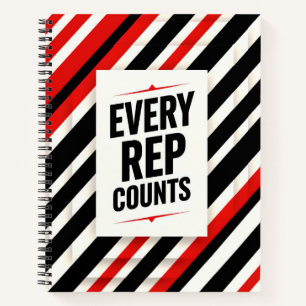 Bold Motivational Poster – “EVERY REP COUNTS” Notebook