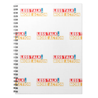 Bold Motivational Quote – Less Talk, More Action Notebook
