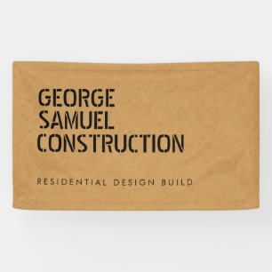 Bold Moulded Wood Colour Construction Business  Banner