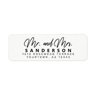Bold Mr and Mrs Return Address Labels Small